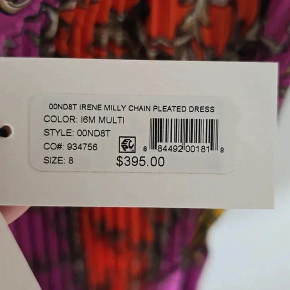 {MILLY} Irene Chain Pleated Midi Dress - Picture 15 of 17